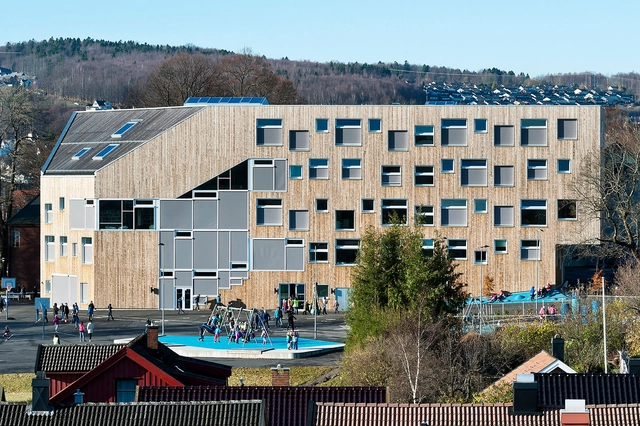 Mesterfjellet 1-10 School And Family Centre  / CEBRA + Various Architects + SPINN Arkitekter - Exterior Photography, Other Facilities, Facade