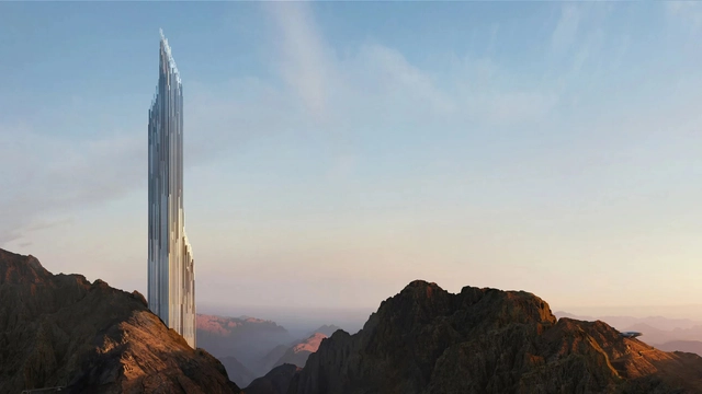 Zaha Hadid Architects diseña un rascacielos de cristal en Trojena, Arabia Saudita - Imagen Principal