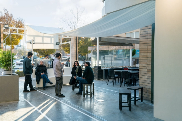Walking Canopy (3ra Café Bistro) / Paad Architects - Exterior Photography, Coffee Shop, Chair